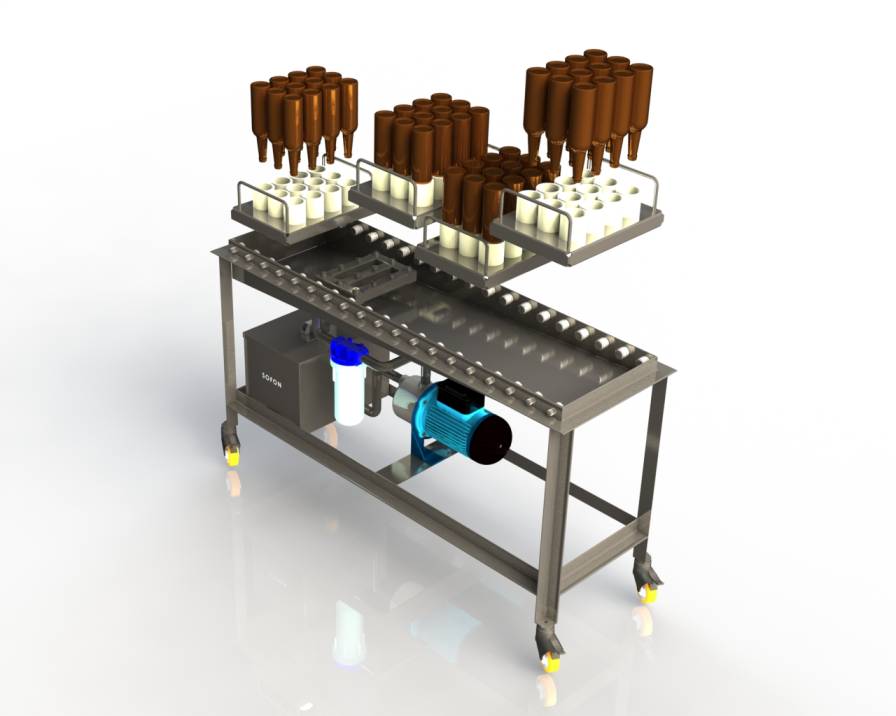 Ручной ополаскиватель для стеклянных бутылок. Оборудование линии розлива